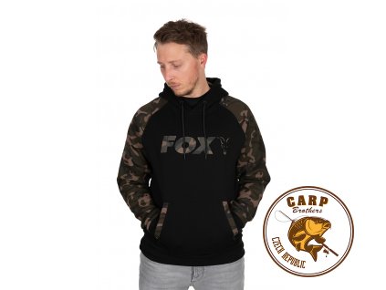 Fox Black/Camo Raglan Hoody (Varianta Fox Black / Camo Raglan hoodie - S)