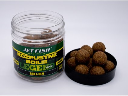 JET FISH 250ml-20mm Legend Range - Rozpustné boilie : RAK & GLM