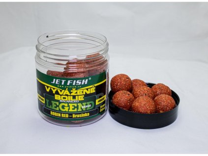 JET FISH 250ml-24mm Legend range Vyvážené boilie : ROBIN RED - BRUSINKA