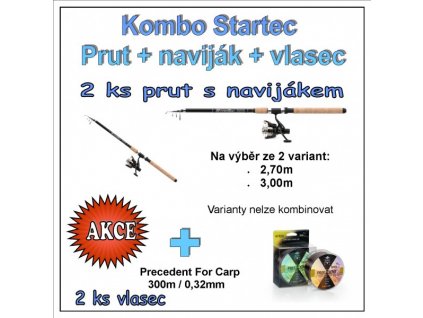 Kombo Startec Prut + naviják + vlasec 1 + 1 Varianta 3,00m