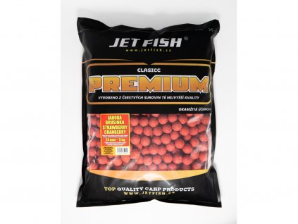 JET FISH Premium clasicc boilie 5kg - 24mm : JAHODA / BRUSINKA