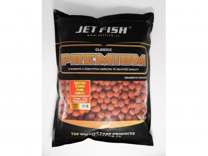 JET FISH Premium clasicc boilie 5kg - 24mm : ŠVESTKA / ČESNEK