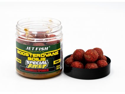 JET FISH 250ml-20mm Speciál Amur - Boosterované boilie : MIRABELLE/ŠPENDLÍK