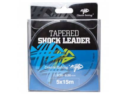 Giants fishing Ujímaný šokový vlasec Tapered Shock Leader 5 x 15 m / 0,30 - 0,50 mm