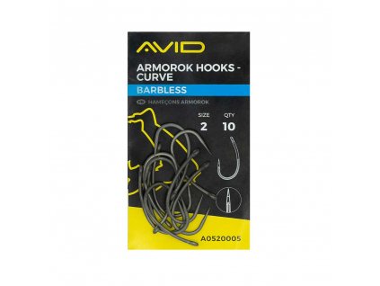 AVID CARP Armorok Hooks - Curve barbless (Velikost 2)