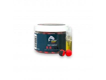 Plovoucí Boilies Method Feeder Fans Duo Energy 15 mm 100 ml + Sprej Esence 2 ml (Varianta Pop Up Duo Energy Krill 15 mm 100 ml + Sprej Esence 2 ml)