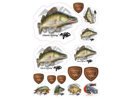 Mix nálepek Giants Fishing Candát ( 15ks )