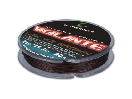 Gardner Splétaná šňůra Vigilante brown 20m (Varianta 25lb(11,3kg))
