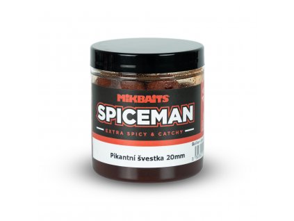 Spiceman boilie v dipu 250ml - Pikantní švestka 20mm