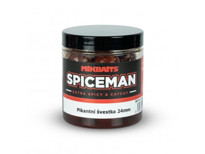 Spiceman boilie v dipu 250ml - Pikantní švestka 24mm