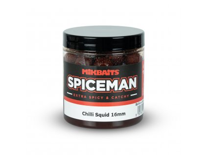 Spiceman boilie v dipu 250ml - Chilli Squid 16mm