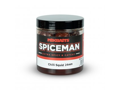 Spiceman boilie v dipu 250ml - Chilli Squid 24mm