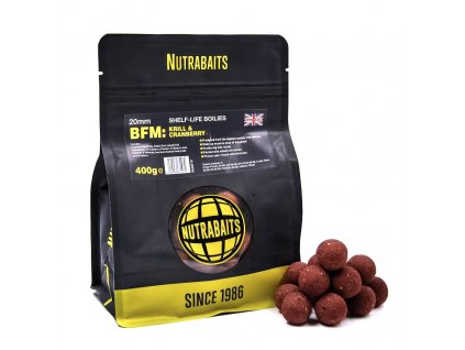 Nutrabaits trvanlivé boilie 400g - BFM Krill&Cranberry + 20mm