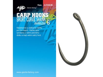 Giants fishing Háček s očkem bez protihrotu Short Curve Shank 10ks (Varianta vel.8)