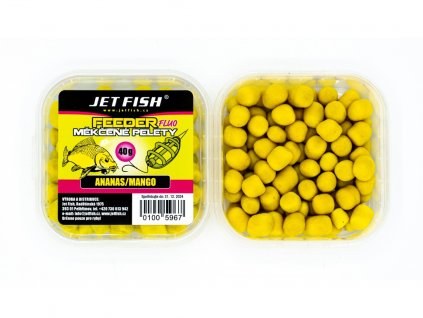 JET FISH 40g Fluo měkčené pelety : ANANAS / MANGO