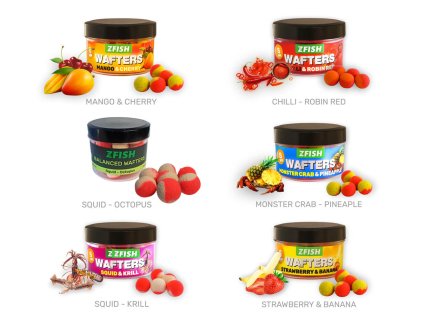 ZFISH Vyvážené Boilies Balanced Wafters 8mm (Příchuť Chilli-Robin Red)