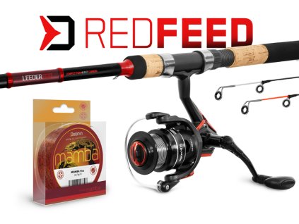 Feederový set Delphin RedFEED (Velikost 360cm + 4T + 0,23mm)