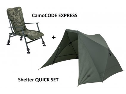 Přístřešek Quick Set + křeslo CamoCODE Express