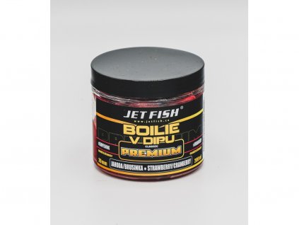 JET FISH Premium clasicc boilie v dipu 200ml - 20 mm : JAHODA / BRUSINKA