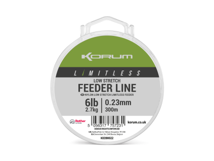 KORUM Limitless Low Stretch Feeder Line 300m (Průměr 0,23 mm)