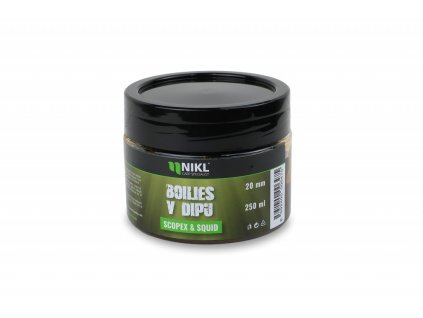 Nikl Boilies v dipu Scopex & Squid 250ml (Varianta Nikl Boilies v dipu Scopex & Squid - 24mm, 250ml)