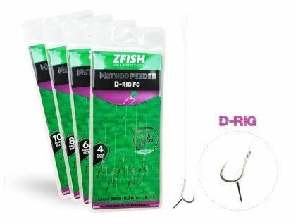 ZFISH Návazec Method Feeder D-RIG 5 ks (Velikost Háčku 4)