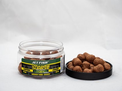 JET FISH 200ml -12mm Legend Range Vyvážené boosterované Dumbles : KOŘENĚNÝ TUŇÁK - BROSKEV