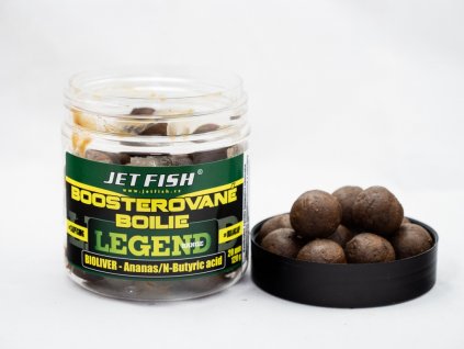 JET FISH Legend Range - Boosterované boilie 250ml - 20mm : BIOLIVER - ANANAS / N-BUTYRIC