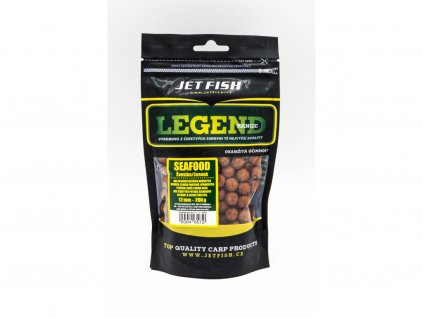 JET FISH Legend Range boilie 200g -12mm : SEAFOOD - ŠVESTKA / ČESNEK