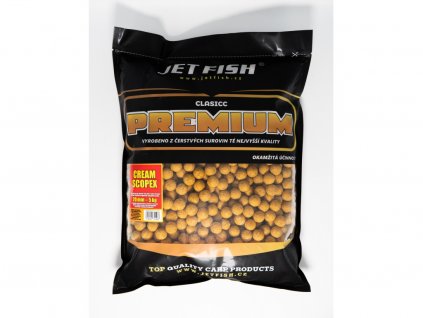 JET FISH Premium clasicc boilie 5kg - 20mm : CREAM / SCOPEX