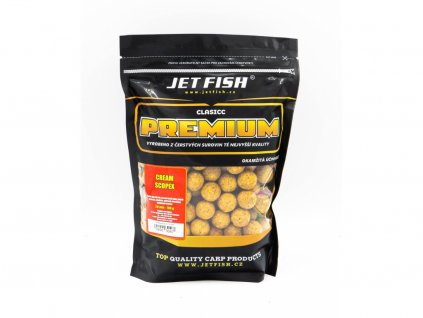 JET FISH Premium clasicc boilie 700g - 20mm : CREAM / SCOPEX