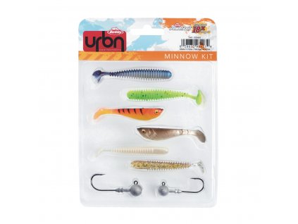 Sada gumových nástrah a jigových hlaviček Berkley Urban Kit Minnow