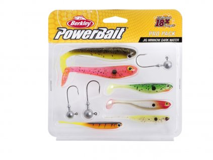 Sada gumových nástrah a jigových hlaviček Berkley Pro Pack jig Minnow Dark Water