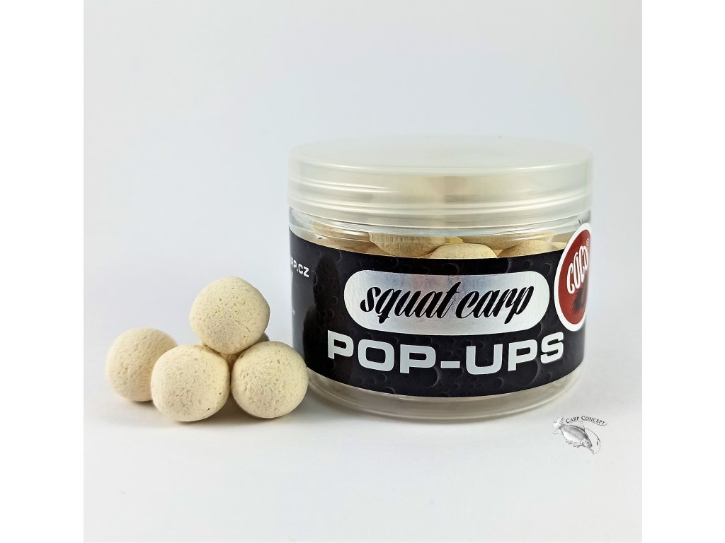 Squat Carp Pop-Up Coco® 16mm Naše plovoucí boilies sami rolujeme z  vlastního, extra vzplývavého pop-up mixu, který se vyznačuje též skvělou  schopností uvolňovat atraktory.