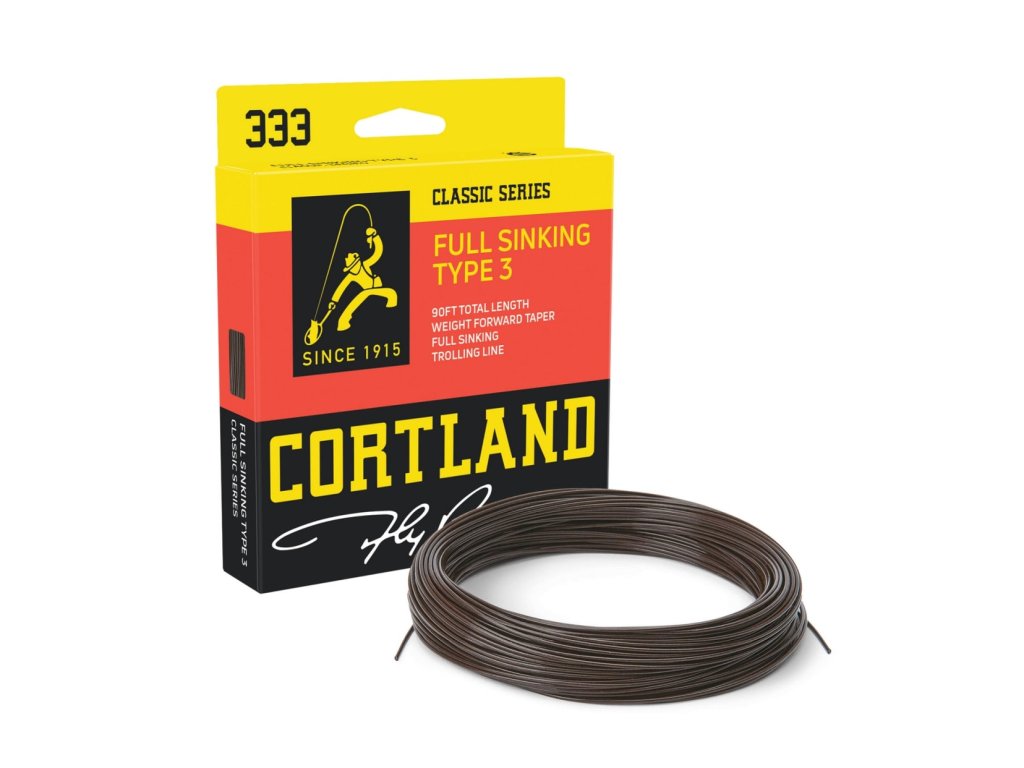 Cortland muškařská šnůra 333 Classic Full Sinking TYPE 3 Brown Fresh/Salt (Varianta WF5S 90ft)