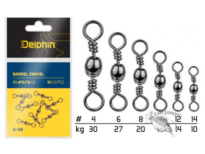 Delphin Obratlík Barrel Swivel A-02 10ks