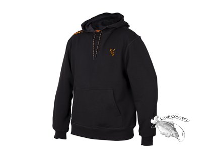 fox collection hoody black orange angled