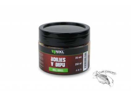 Nikl Boilies v dipu Kill Krill 250ml (Varianta Nikl Boilies v dipu Kill Krill - 24mm, 250ml)