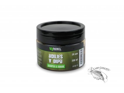 Nikl Boilies v dipu Scopex & Squid 250ml (Varianta Nikl Boilies v dipu Scopex & Squid - 24mm, 250ml)