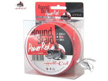 Hell-Cat Splétaná šňůra Round Braid Power Red 200m