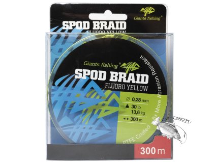 Giants fishing Splétaná šňůra Spod Braid Fluoro Yellow 300m|0,22mm/20lb(9,1kg)