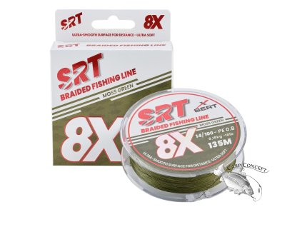 Sert splétaná šnůra 4X SRT Moss Green 135M|0,10mm/5.45kg