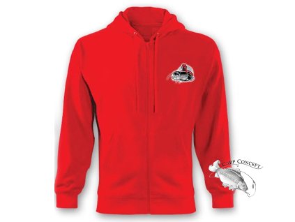 Hell-Cat dámská mikina s kapucí a zipem červená|S