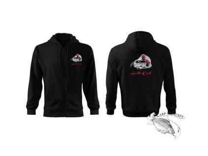 Hell-Cat dámská mikina s kapucí a zipem černá|S