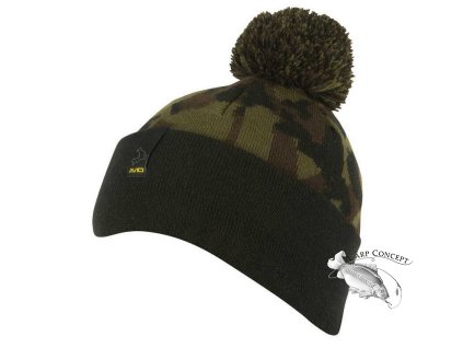 avid carp cepice black and camo bobble hat