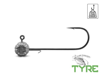 Jigová hlava s držákem Delphin TYRE vel. 10/0, 60g - 3ks