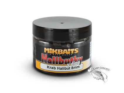 Mikbaits Halibutky v dipu Krab Halibut (Varianta 150ml 8mm)