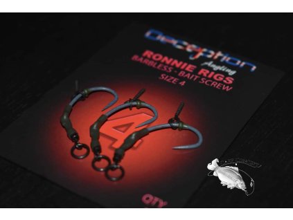 Deception Angling Ronnie Rigs (3 per pack) – Barbless with Bait Screw