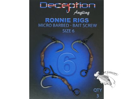 Deception Angling Ronnie Rigs (3 per pack) – Micro Barbed with Bait Screw