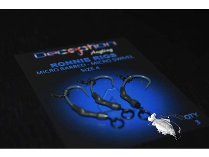 Deception Angling Ronnie Rigs (3 per pack) – Micro Barbed with Micro Swivel